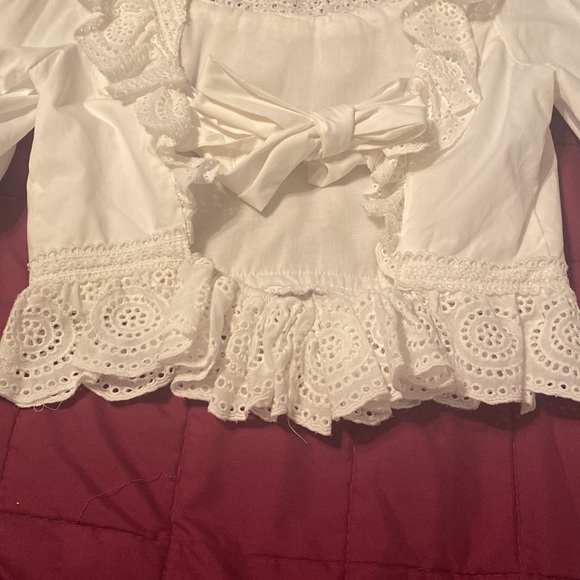 NWT GLAMOROUS 100% cotton UNIQUE white blouse size 8 - Picture 8 of 11